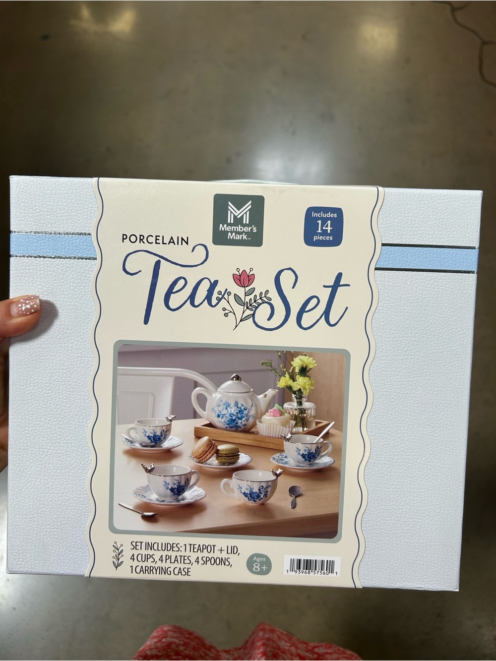 NWT blue Porcelain Tea Set - 14 Piece Kids Party Set